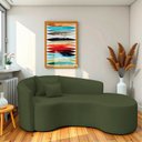 Ver imagem 1 de Recamier Curvo Orgânico 180cm 3 Lugares Lado Direito para Sala de Estar Linho Londres