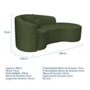 Ver imagem 3 de Recamier Curvo Orgânico 180cm 3 Lugares Lado Direito para Sala de Estar Linho Londres