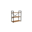 Ver imagem 2 de Estante Industrial Baixa 3 Prateleiras Metal e MDP Canela e Preto Fosco
