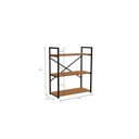 Ver imagem 3 de Estante Industrial Baixa 3 Prateleiras Metal e MDP Canela e Preto Fosco