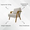 Kit 2 Poltronas Decorativas Reforçadas Shine para Sala Recepção Escritório Tecido Bouclé Premium - 3