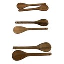 Ver imagem 4 de Kit 6 Colheres de Pau 20 Cm Chá, Café e Cozinha Artesanal:marrom-claro