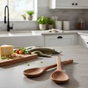 Ver imagem 7 de Kit 6 Colheres de Pau 20 Cm Chá, Café e Cozinha Artesanal:marrom-claro