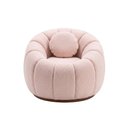 Ver imagem 4 de Kit Poltrona Decorativa Concha c/Almofada e Puff Boucle Rosê Abobora - Montanaris Decor