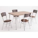 Ver imagem 3 de Mesa Retangular com Tampo em MDP 4101 Marrom/Cromado