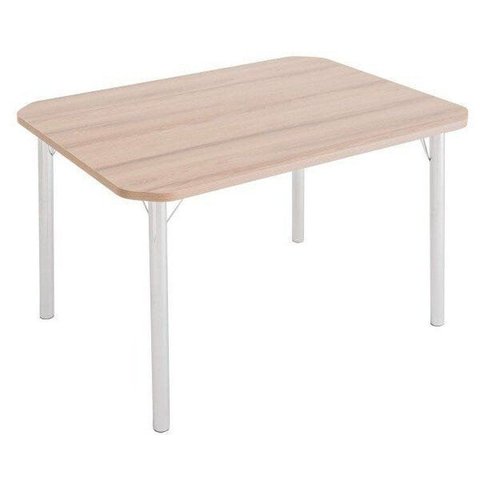 Mesa Retangular com Tampo em MDP 4101 Marrom/Cromado