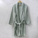 Ver imagem 1 de Roupão Plush M Gola Xale Microfibra 180g/m² Mint - Bene Casa