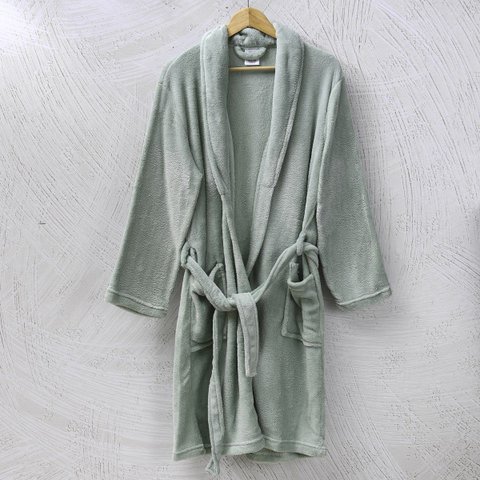 Roupão Plush M Gola Xale Microfibra 180g/m² Mint - Bene Casa