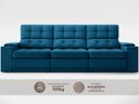 Ver imagem 5 de Sofá com Porta Copos e Carregador USB Eureka 2,30m Assento Retrátil e Reclinável Velosuede