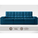 Ver imagem 5 de Sofá com Porta Copos e Carregador USB Eureka 2,30m Assento Retrátil e Reclinável Velosuede