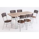 Ver imagem 3 de Mesa Retangular com Tampo em MDP 4102 Marrom/Cromado