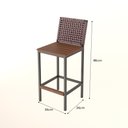 Ver imagem 2 de Banqueta Alta Elite em Madeira Peroba e Corda Náutica Marrom - Design Premium e Durabilidade