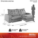 Ver imagem 2 de Sofá Retrátil e Reclinável Milão 250cm com Super Pillow de 30cm com Molas Pocket - Movenzo Estofados