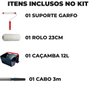 Rolo Pele de Carneiro 23cm + Suporte Garfo 23cm +caçamba 12l + Cabo Extensor 3m - 5