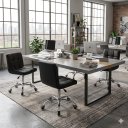 Ver imagem 3 de Kit 4 Cadeiras Office Gomos Escrivaninha Giratória com Rodinhas e Regulagem de Altura – Preta