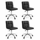 Ver imagem 1 de Kit 4 Cadeiras Office Gomos Escrivaninha Giratória com Rodinhas e Regulagem de Altura – Preta