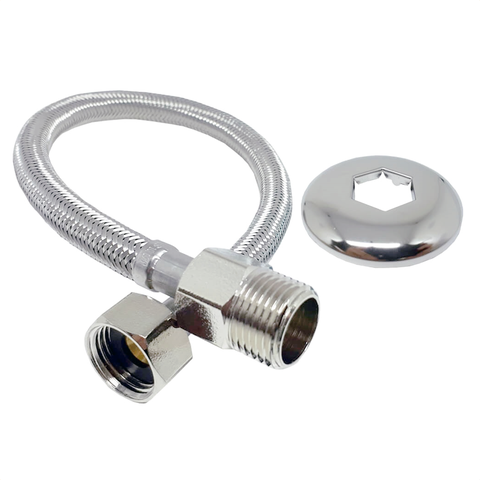 Engate Flexivel Torneira Mangueira Aço Inox 30cm 1/2