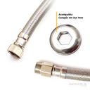 Ver imagem 3 de Engate Flexivel Torneira Mangueira Aço Inox 30cm 1/2