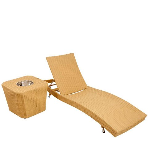 Espreguiçadeira com Mesa 6 Regulagens Avelã