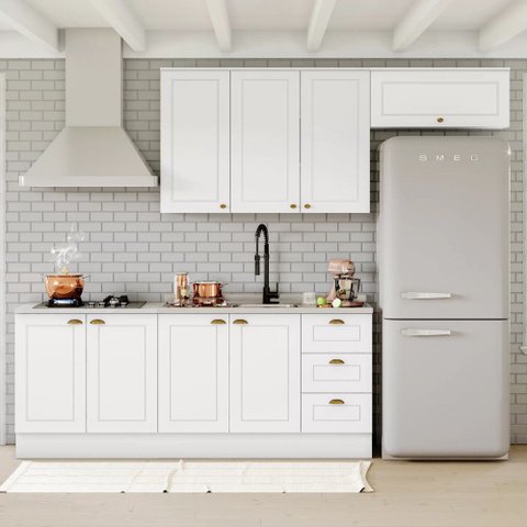 Cozinha Compacta 04 Peças com Aéreo 03 Portas Americana Henn