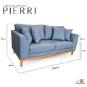 Ver imagem 5 de Sofá | Pierri Base Madeira & Acquablock - 2 Lugares | 170cm - Indigo.