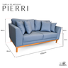 Sofá | Pierri Base Madeira & Acquablock - 2 Lugares | 170cm - Indigo - 6