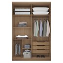 Ver imagem 2 de Guarda Roupa Solteiro 4 Portas Lisboa 100% em MDF - Jequitibá/Offwhite