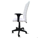 Ver imagem 3 de Cadeira Presidente Ergonômica Branca Nr17 Executiva Giratória Cromada Confortável Costura