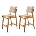 Ver imagem 1 de Conjunto com 2 Banquetas em Madeira Eloá Bege/Off White/Imbuia Marrom