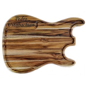 Tábua de corte tradicional para churrasco Madeira teca Guitarra Personalizada