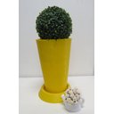 Ver imagem 4 de Kit Vaso Planta + Prato 35x25 Redondo Cônico Polietileno BGPLASTICOS PRETO 002