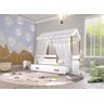 Cama Montessori com Auxiliar Cordão Led e Dossel - Branco - 4