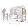 Cama Montessori com Auxiliar Cordão Led e Dossel - Branco - 2