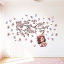 Ver imagem 3 de Adesivo Parede Árvore Flores Menina Fundo Branco Rei Cobra