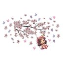 Ver imagem 2 de Adesivo Parede Árvore Flores Menina Fundo Branco Rei Cobra