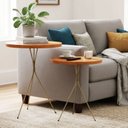 Ver imagem 4 de Base Pé Palito Metal 45cm Champagne Tripé Mesa Bistrô Lateral Decoração Minimalista