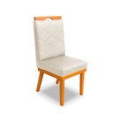 Ver imagem 3 de Cadeira Ana Matelassê Tecido Suede com Base Fixa de Madeira Maciça e Puxador Castanho:bege