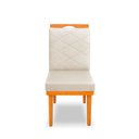 Ver imagem 2 de Cadeira Ana Matelassê Tecido Suede com Base Fixa de Madeira Maciça e Puxador Castanho:bege