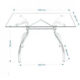 Mesa Retangular com Tampo de Vidro 4025  - 2