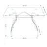 Mesa Retangular com Tampo de Vidro 4025  - 2