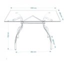 Ver imagem 2 de Mesa Retangular com Tampo de Vidro 4025 Transparente/Cromado
