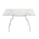 Ver imagem 1 de Mesa Retangular com Tampo de Vidro 4025 Transparente/Cromado