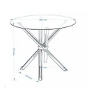 Ver imagem 2 de Mesa Redonda com Tampo de Vidro 4800 Transparente/Cromado