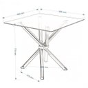 Ver imagem 2 de Mesa Quadrada com Tampo de Vidro 4804 Transparente/Cromado