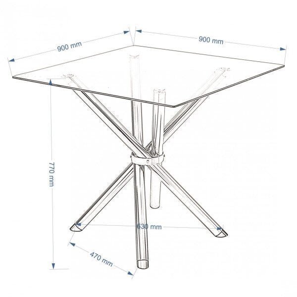 Mesa Quadrada com Tampo de Vidro 4804  - 2