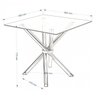 Mesa Quadrada com Tampo de Vidro 4804  - 2