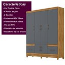 Ver imagem 5 de Kit Guarda Roupa Casal Ms 912 + Cômoda Ms 913 - Freijó / Cinza Freijó / Cinza