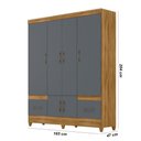 Ver imagem 2 de Kit Guarda Roupa Casal Ms 912 + Cômoda Ms 913 - Freijó / Cinza Freijó / Cinza