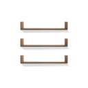 Ver imagem 3 de Kit Prateleira Decorativa em U - MDF Amadeirado 60x11,5x20 cm 3 pçs - Smart Eco