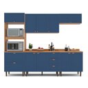 Ver imagem 5 de Cozinha Pérola 5 Peças com Tampo Azul/Freijó Yescasa